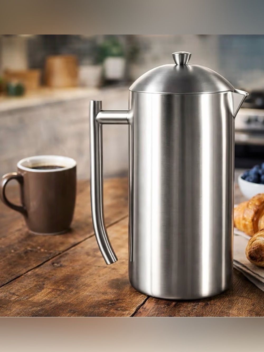 Frieling Brushed Stainless Steel Coffee Press Double Wall